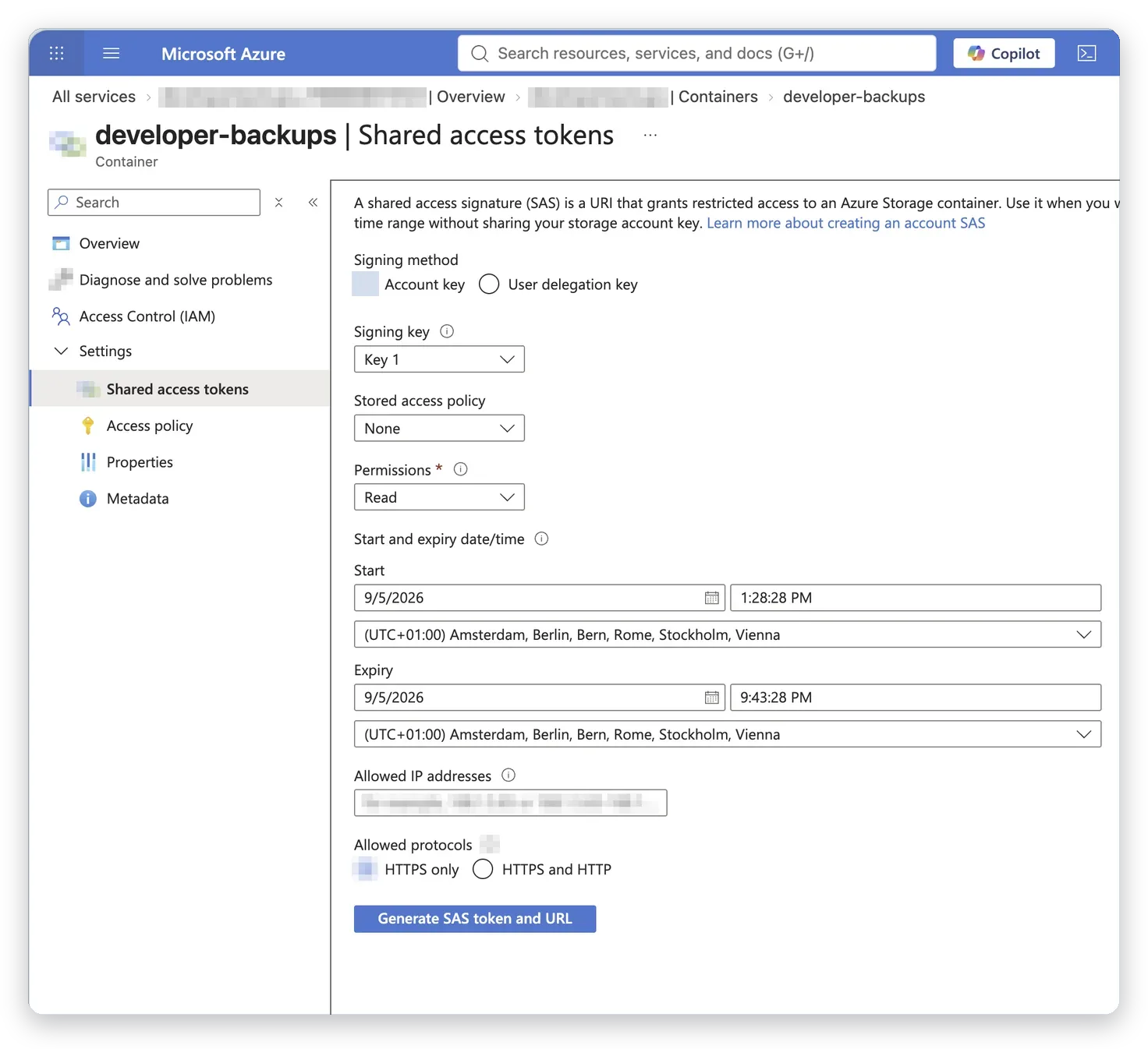 Skapa en SAS-token i Azure Storage – SAS-token och åtkomstkontroll med RBAC i Azure, Business IT Support