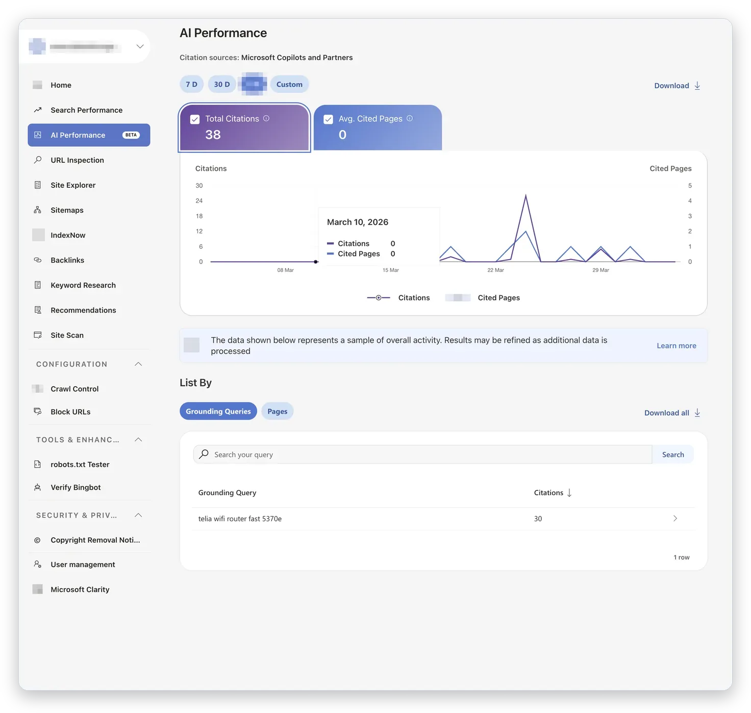 AI-rapport i Bing Webmaster Tools – Bing Webmaster Tools, SEO och GEO, Business IT Support