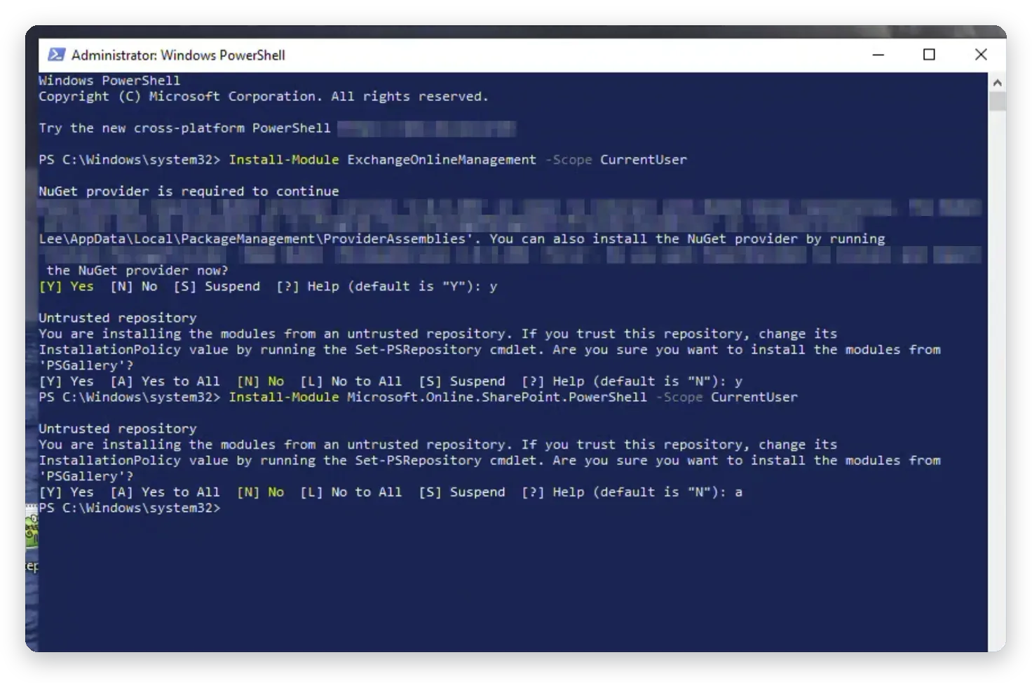 Installation av Exchange Online-modulen i PowerShell – Exchange Online och PowerShell, Business IT Support