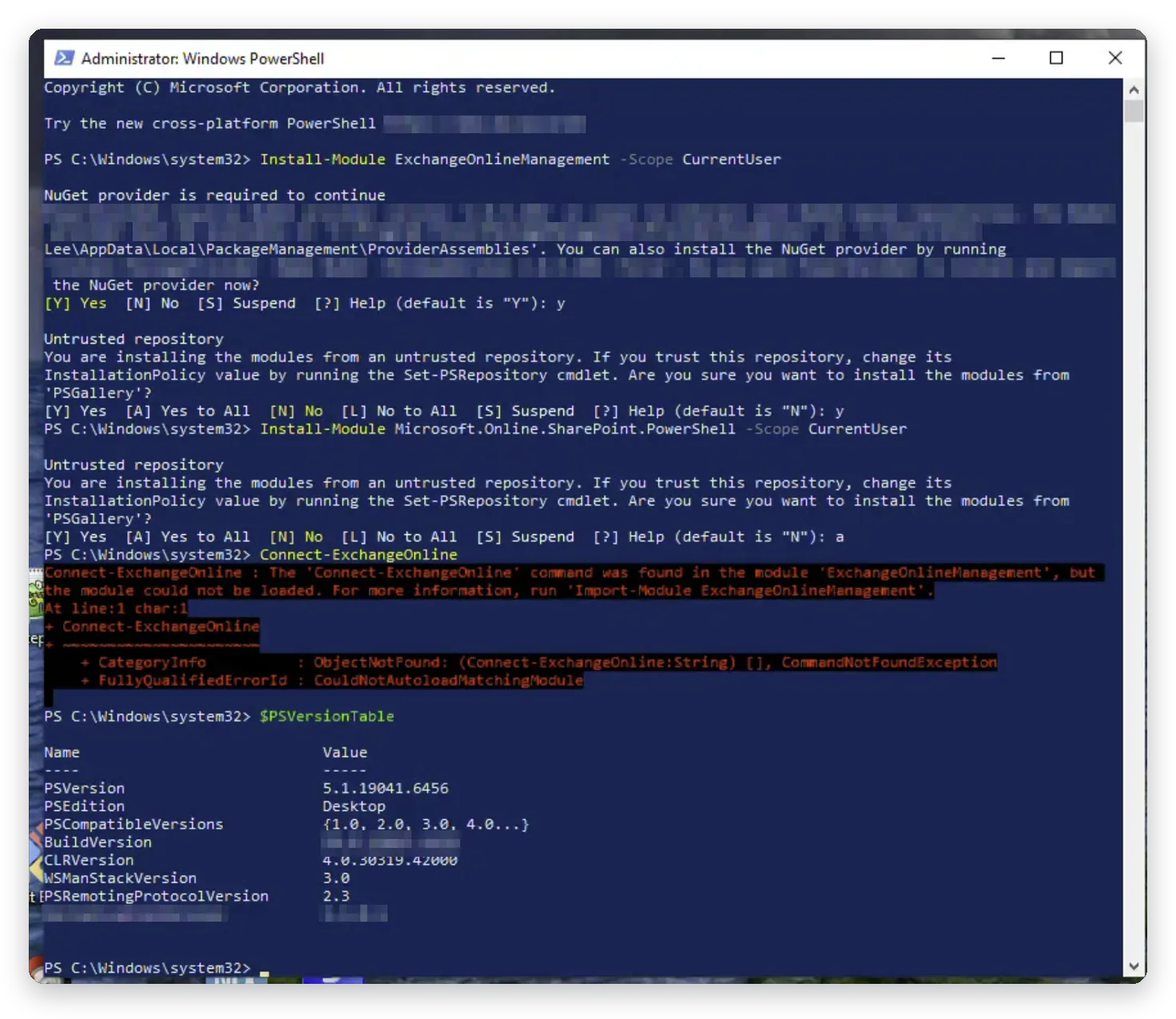 NuGet-installation i PowerShell för Exchange Online – Exchange Online och PowerShell, Business IT Support