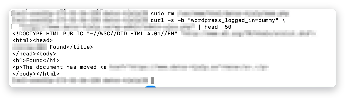 curl-test mot WordPress admin-ajax som returnerar 302 Found – Apache på Amazon Linux, Business IT Support