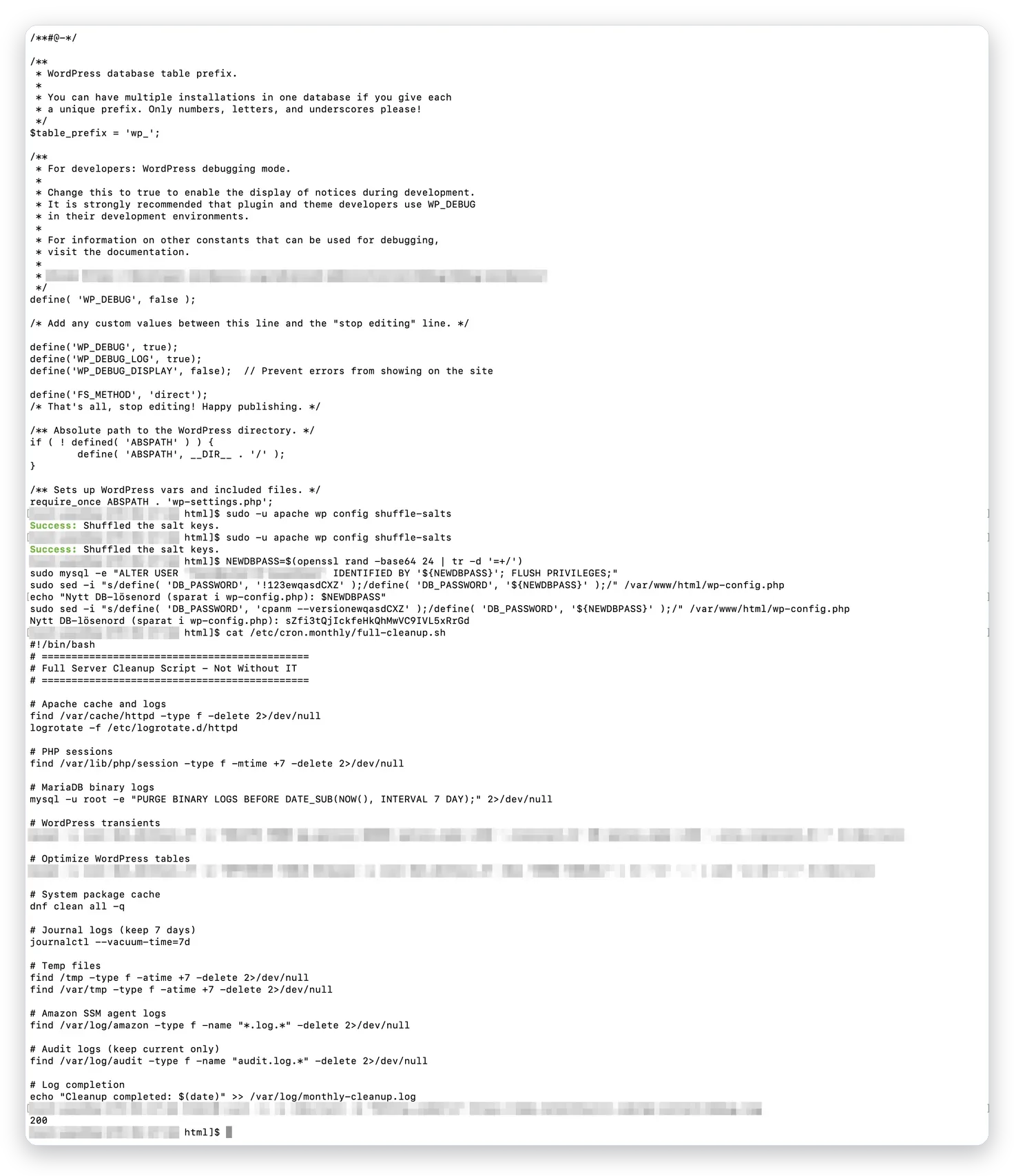 Inställningar i wp-config.php, bland annat databasprefix – härdning av WordPress mot intrång, Business IT Support